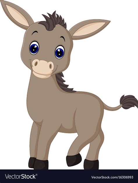 cartoon donkey royalty  vector image vectorstock