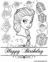 Coloring Birthday Pages Happy Frozen Elsa Colouring Printable Disney Kids Online Color Print Card Books Party Sheets Hmcoloringpages Drawings Cards sketch template