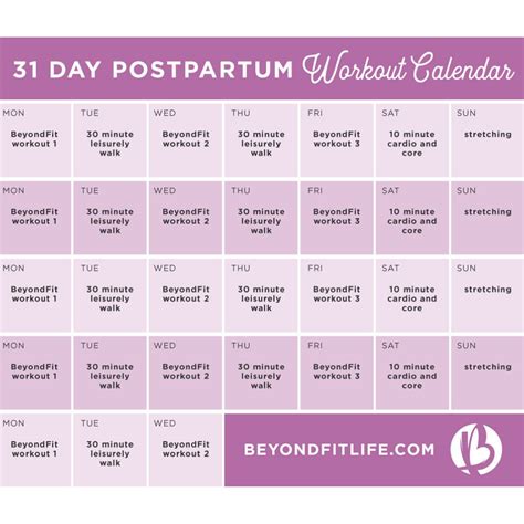 A Free Postpartum Workout Plan To Help You Return To Exercise Safley A
