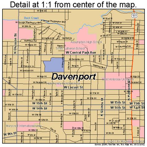 Davenport Iowa Zip Code Map Map Vector