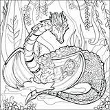 Coloring Mythical Pages Creatures Creature Fantasy Magical Adults Mystical Animal Color Celestial Printable Adult Dragon Seasonings Mythological Colouring Sheets Print sketch template