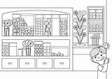 Tienda Golosinas Dibujos Actividades Dulces Tiendas Conmishijos Estantes sketch template