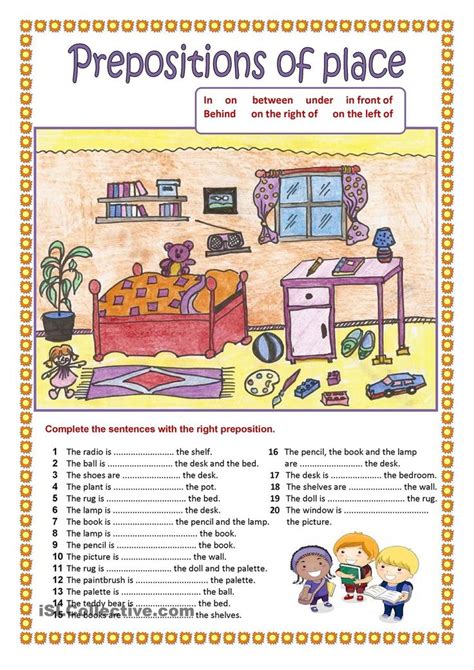exercises  preposition  place  time prepositions  time