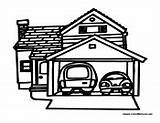 Coloring Pages House Garage Colouring Cars Kids Houses Buildings Color Building Teaching Fun Colormegood Sheets sketch template