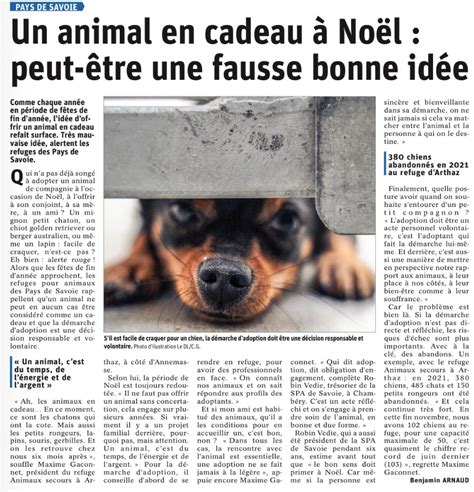 article de presse du  dons animaux secours