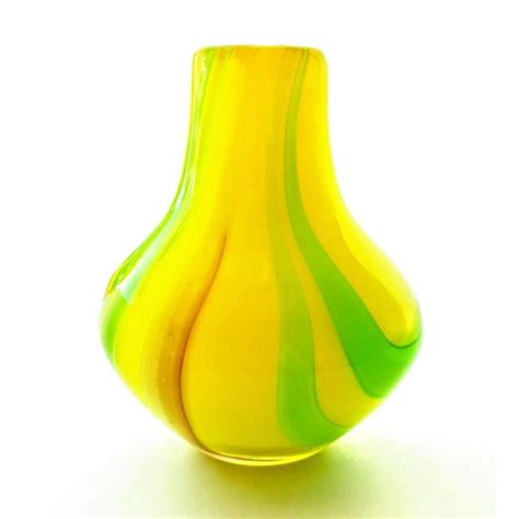 1960s Modernist Murano Art Glass Yellow Green And Amethyst