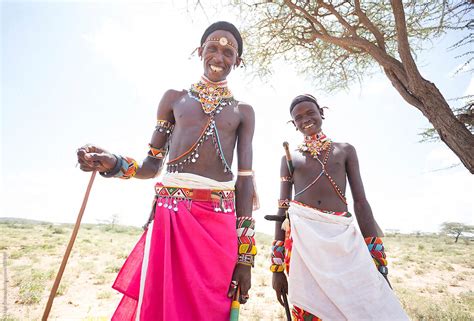 colourful samburu warriors kenya del colaborador de stocksy hugh