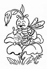 Coloring Pollination Flower Bee Pages Drawing Cartoon Designlooter Pollinating Cute Little Kids Flowers 61kb Getdrawings sketch template