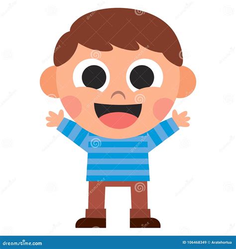 cartoon cute kid isolated stock vector illustration  character