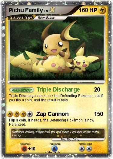 pokemon pichu family   triple discharge  pokemon card