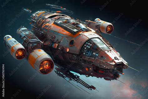 sci fi spaceship space ship transport intergalactic travel concept art