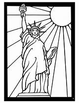Liberty Statue Coloring York Pages Drawing Glass Kleurplaat Amerika Stained Line City Vrijheidsbeeld Dover Publications Colouring Welcome Book Color Ausmalen sketch template
