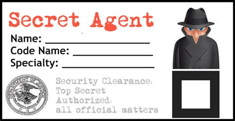 secret agent badge template  printable printable templates