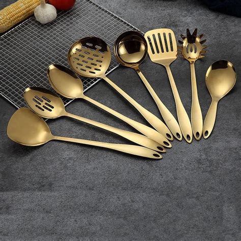 gold stainless steel cooking utensils   stainless steel cooking