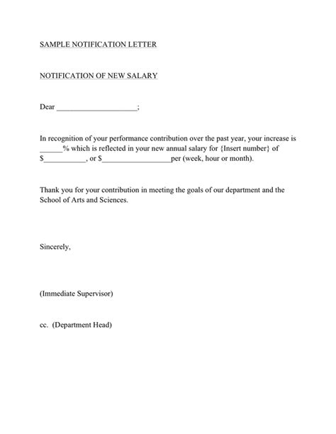 merit increase template form  word   formats