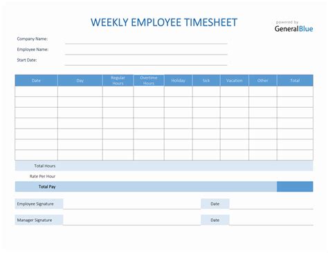 weekly employee timesheet