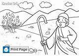 Moses Coloring Bush Burning Baby Bible Pages Exodus Sheet Printable Fire Clouds Color Svg Drawing Rock Comic Saw Public Book sketch template