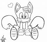 Tails Lineart Template sketch template