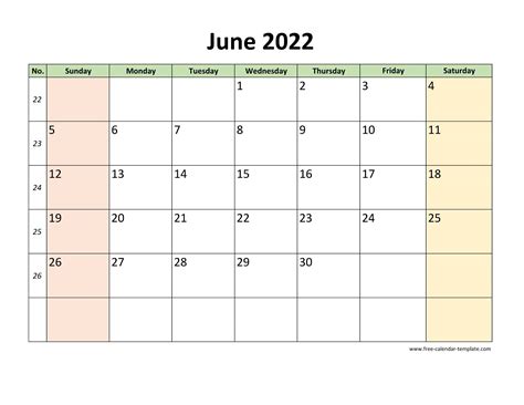 june  calendar  printable calendar templates june  uk