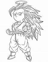 Gotenks Dragon Ball Saiyan Coloring Form Super sketch template