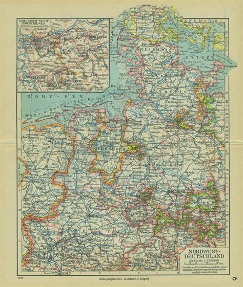 vintage northwest germany map