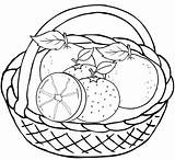 Coloring Orange Basket Fruits Pages sketch template