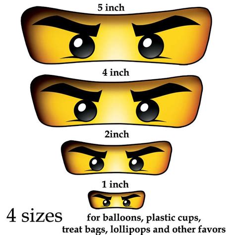 ninjago eyes  sizes  balloon stickers lollipop favor bags