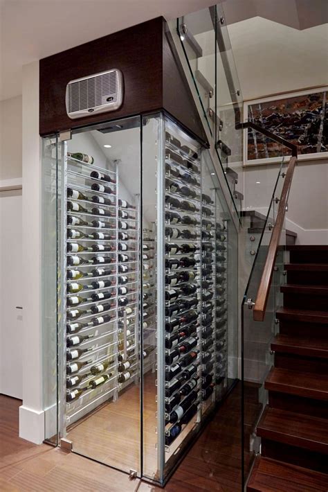 modern contemporary wine cellar   stairs designed  las vegas