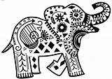 Tribal Elephant sketch template