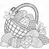 Doodle Paques Coloriage Joyeuses Ostern Oeufs Colorare Adultes Pasqua Osterei Buona Nero Frohe Ostereier Cestino sketch template