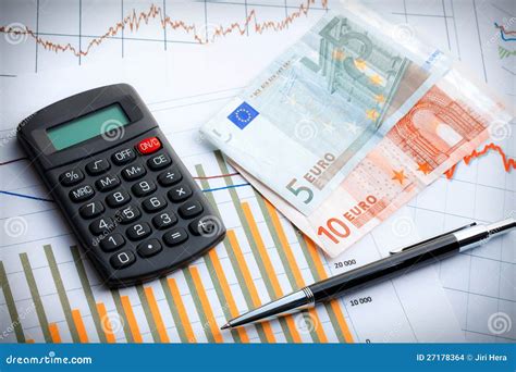calculator  euro currency  business graph stock photo image  earnings commerce