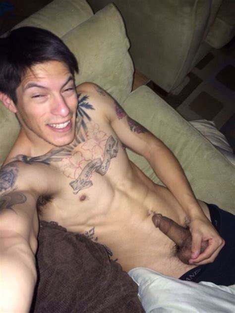 tattoo guy and his beautiful cock — naked guys selfies