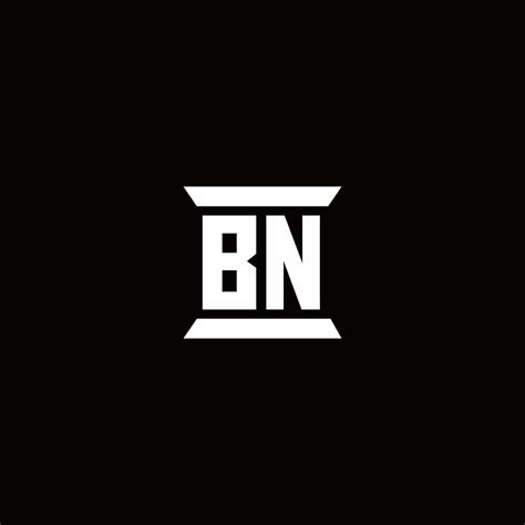bn logo monogram  pillar shape designs template  vector art  vecteezy