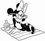 Minnie Mouse Coloring Pages Printable Mickey Color Kids Printables Beach Colouring Para sketch template