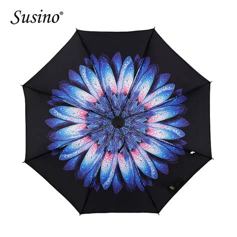 susino umbrella black coating uv protection sun adult women umbrella  folding windproof