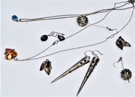 group lot vintage modern silver jewellery pairs earrings w lapis lazuli