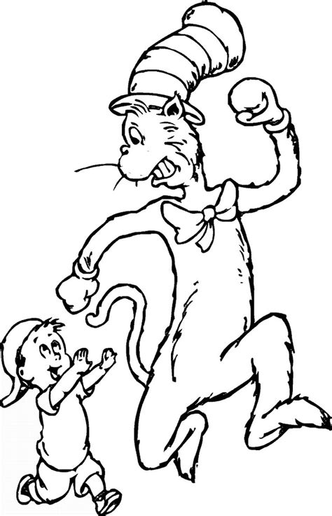 cat   hat coloring pages cartoon coloring pages