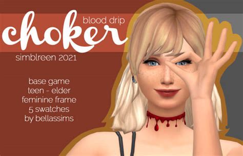 sims  blood theme choker  sims game