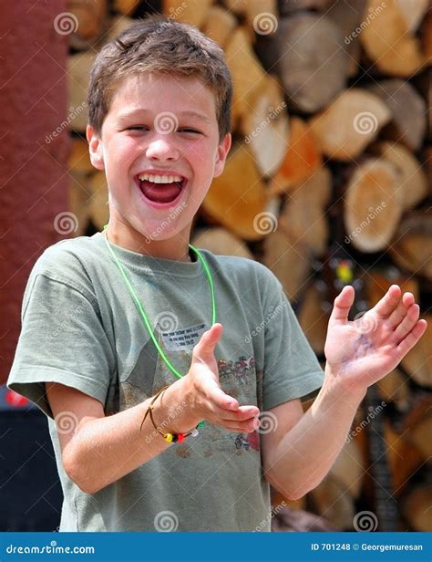 happy boy stock photo image  male children clapping