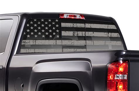 chevy silverado rear window decals subdued flag racerx customs truck graphics grilles