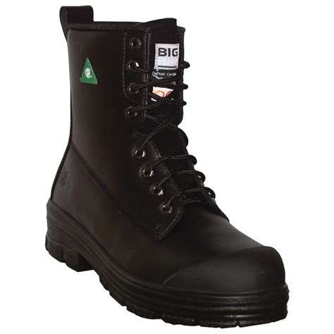 big bill mens  leather steel toe work boot black  work boots  sportsmans guide