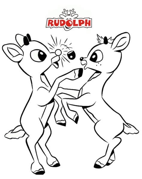 rudolph  friends coloring page