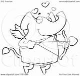 Aim Elephant Cupid Arrow Taking Clipart Cartoon Thoman Cory Outlined Coloring Vector 2021 sketch template