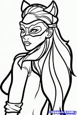 Catwoman Coloring Pages Draw Step Batman Anne Hathaway Dibujos Para Colorear Drawing Dibujo Quinn Adult Harley Sheets Dc Women Color sketch template