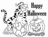 Coloring Pages Halloween Pooh Winnie Printable Popular sketch template