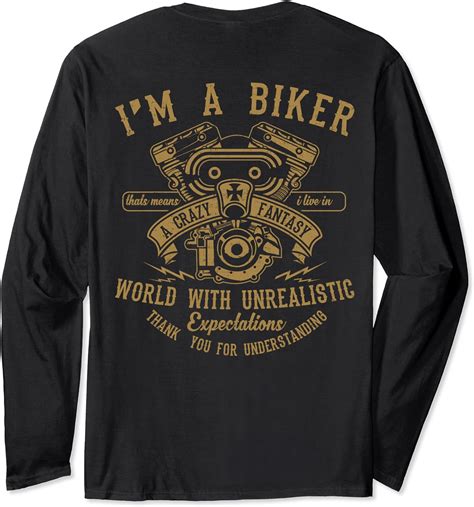 funny motorcycle shirts ts for men and women i m a biker long sleeve t