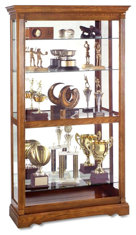 This Display Cabinet Is An Oak Wood Yorkshire Showcase For Collectibles