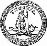Virginia Seal Va Clipart Flag State Commonwealth Colonial West Clip Seals Etc Designs Semper Sic Cliparts Tyrannis Diana 2009 Large sketch template