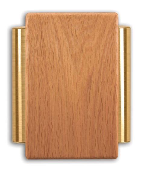 heath zenith wired door chime  solid oak cover  satin brass finish side tubes  home