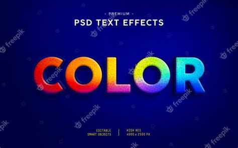 color text effect premium psd file